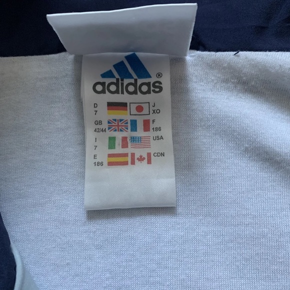 Adidas Track Jacket Mens 42/44 Large Full Zip Powder Blue Long Sleeve - Picture 9 of 10